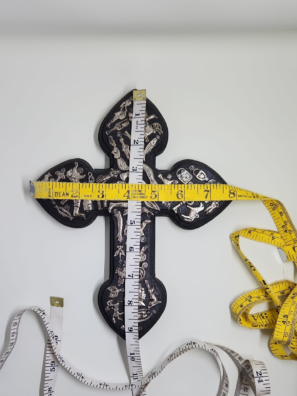 MILAGRO CROSS in Dark Wood Mexican Folk Art - Picture 3 of 5
